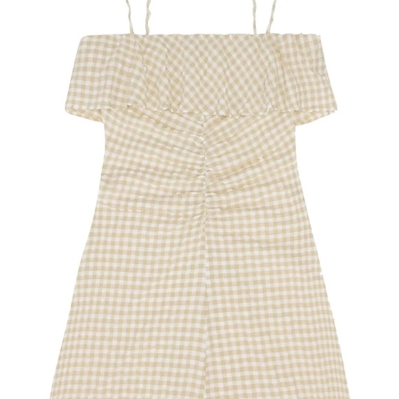 New! GANNI Gingham Check-Print Ruffled Minidress 45247 - Picture 5 of 16